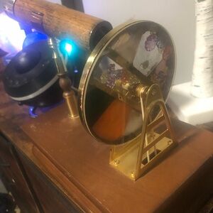 Vintage Gold and Glass Decorative Wheel Kaleidoscope